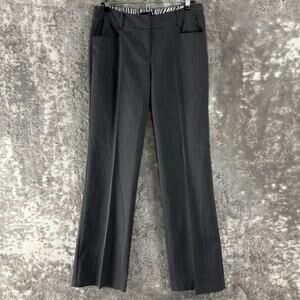 Flirtatious Junior Size 5 Y2K Goth Emo Striped Straight Leg Pants Gray Button